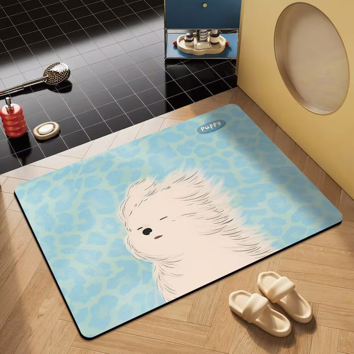 Cute Puppy-Themed Non-Slip Bath Mat