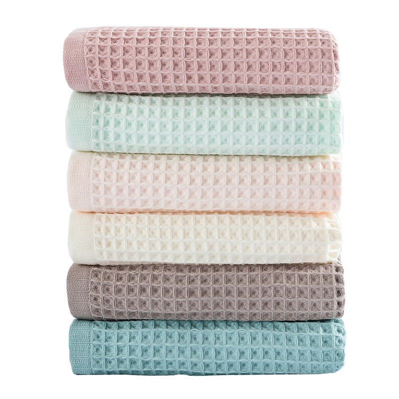 Women Waffle Fabric Bath Towel Bowlift