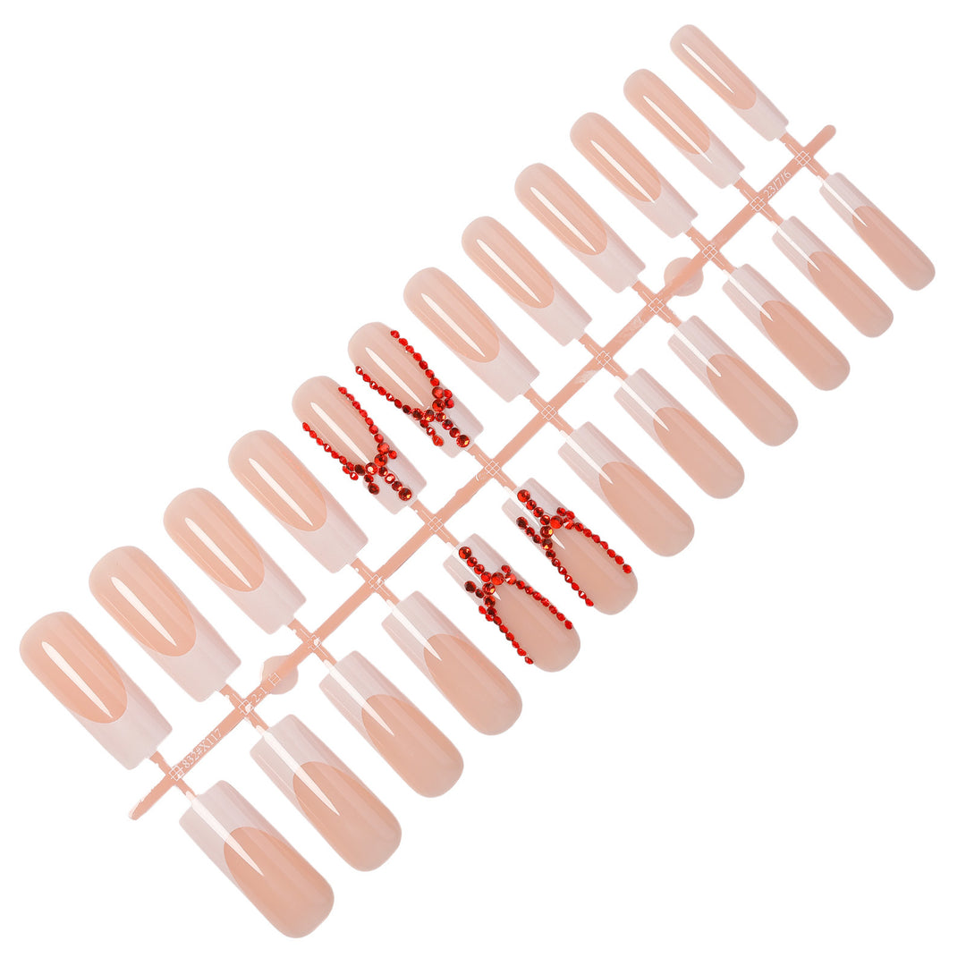Decorative Press-On Nails with Gem Accents Bowlift