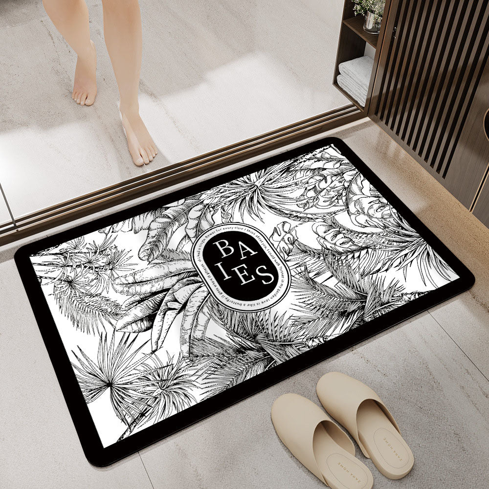 Floral Art Bathroom Mat Bowlift