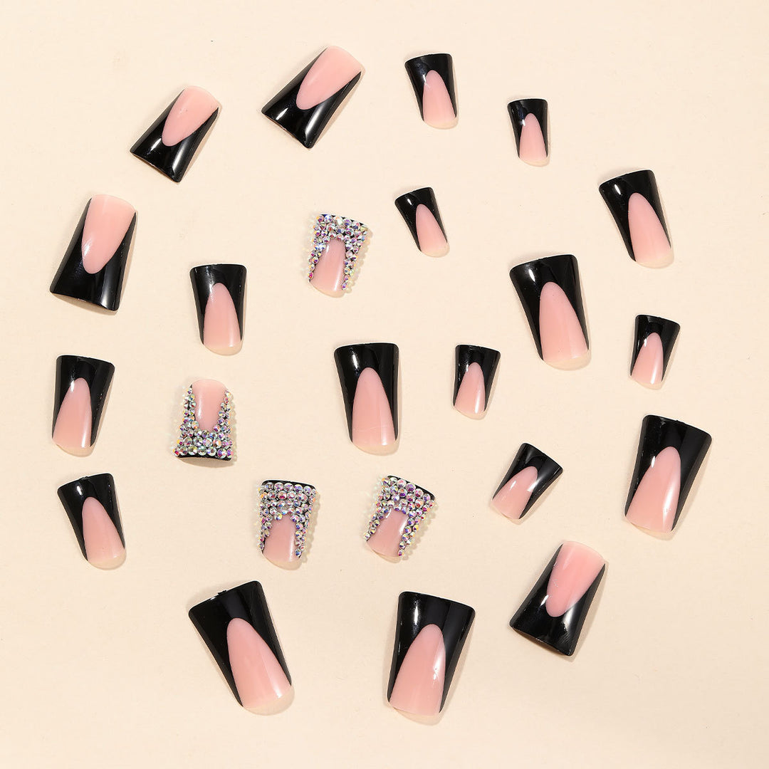 Glamorous Rhinestone-Accented Nail Extensions Bowlift