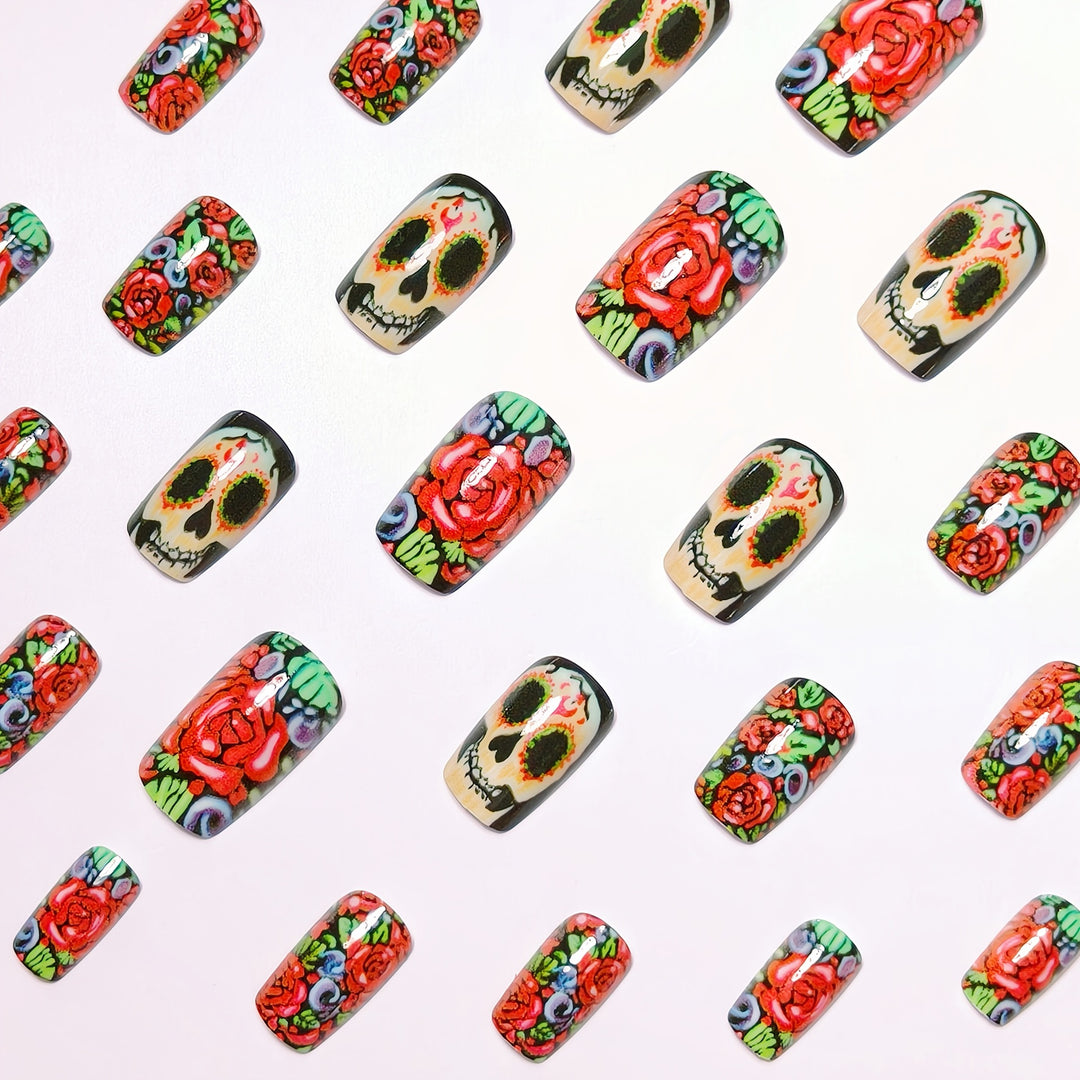 Art nail set with Vibrant Skull design Bowlift