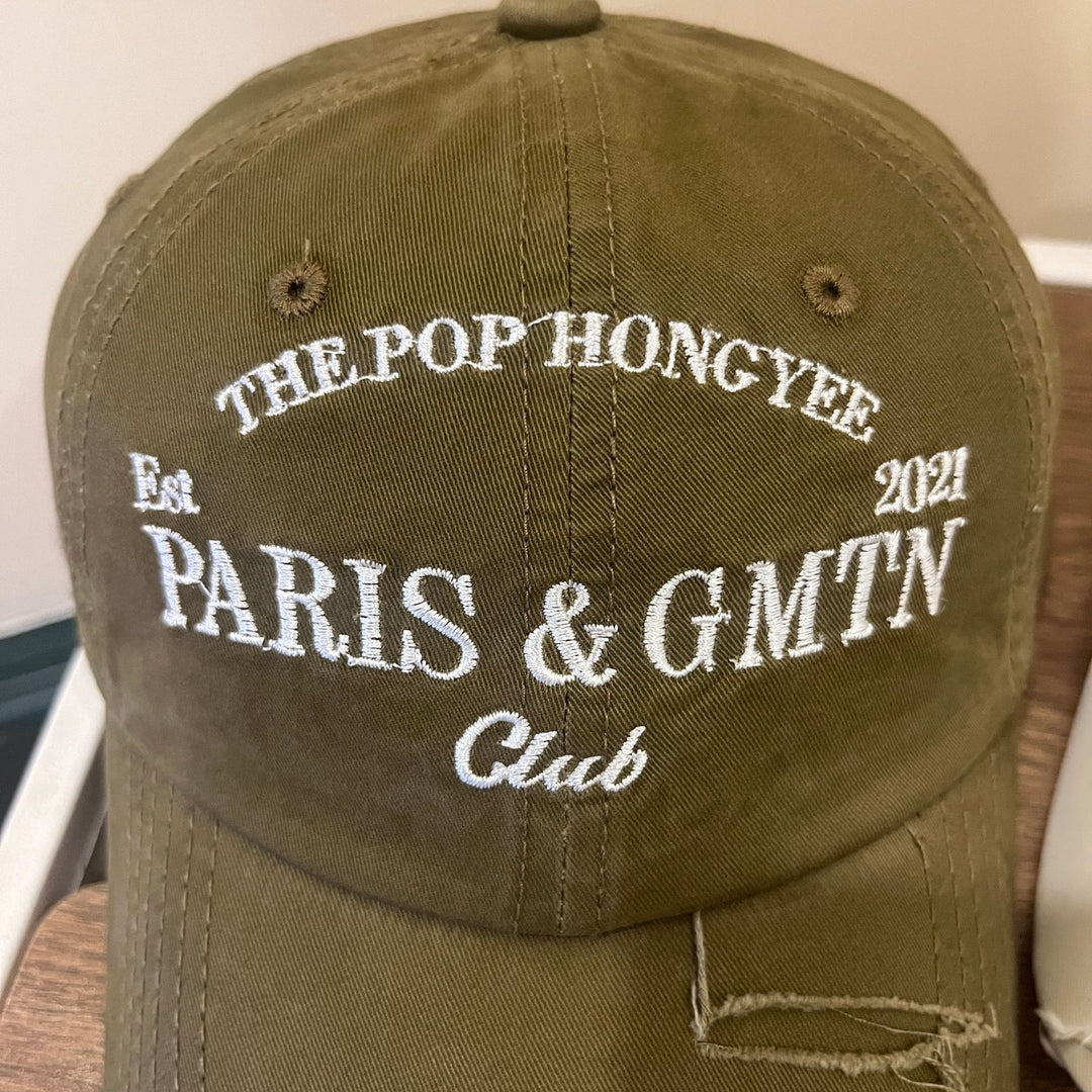 Men's Distressed Cotton Twill Baseball Cap Bowlift