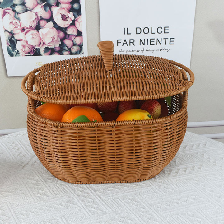 Handwoven Wicker Storage Basket Bowlift