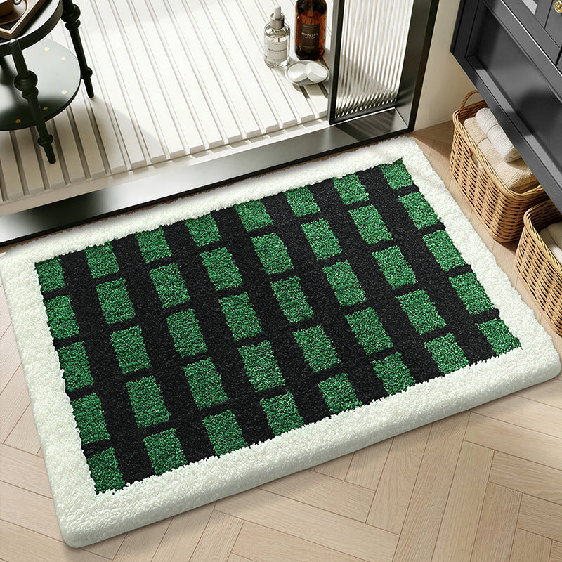 Plush Textured Zigzag Bath Mat Bowlift