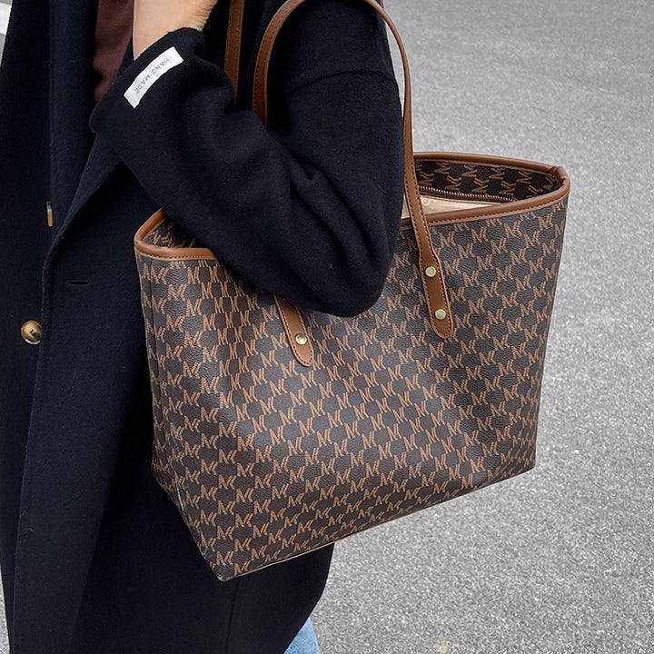 Elegant Symbol-Patterned Tote Bag Bowlift