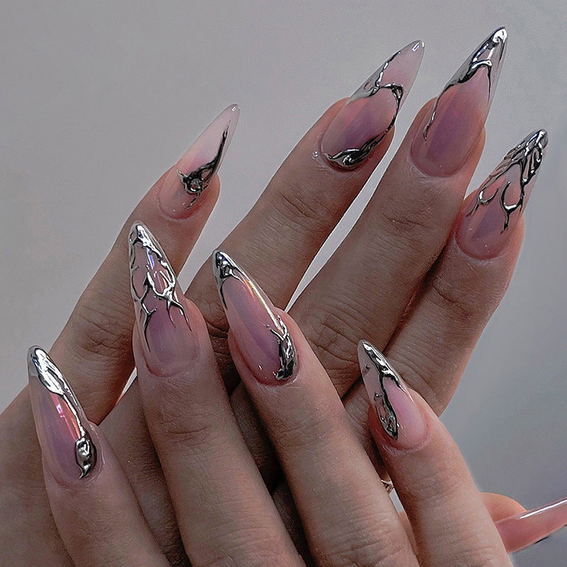 Creative nail set with pointed artificial nails and accessories Bowlift
