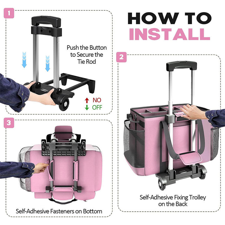 Practical Rolling Bag for Cleaning and Organization Bowlift