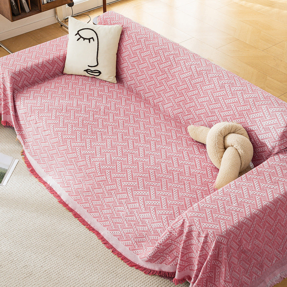 Textured Woven Sofa Throw Blanket