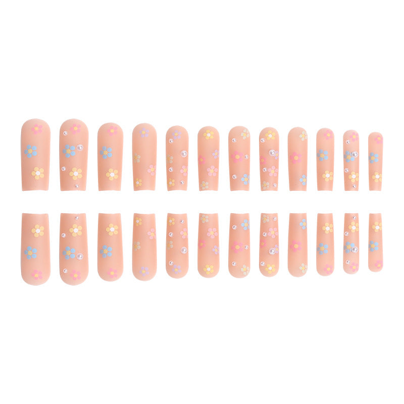 Floral Embellished Long Press-On Nails Bowlift