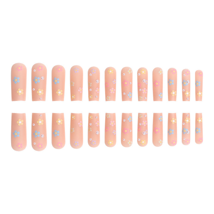 Floral Embellished Long Press-On Nails Bowlift