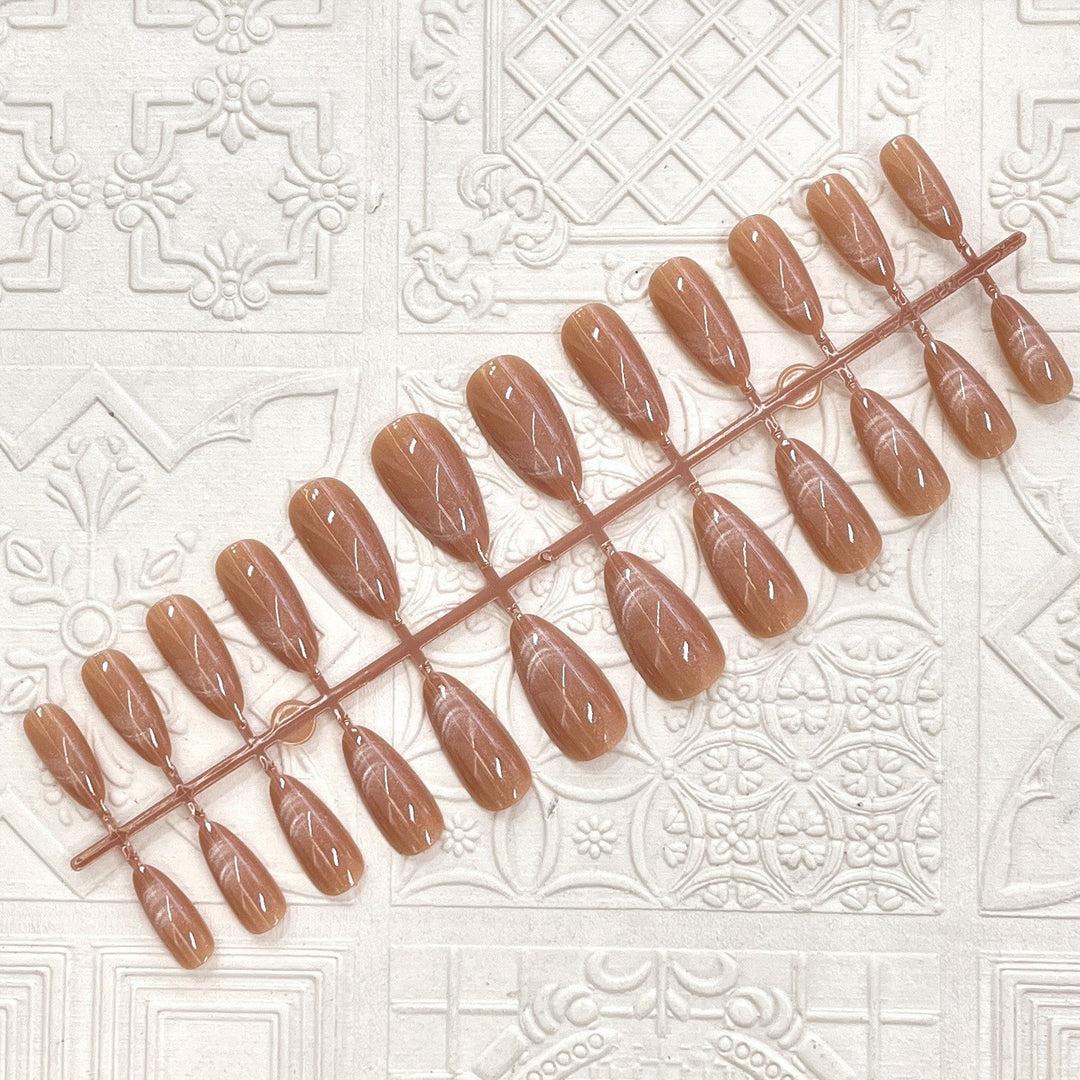 Glossy Elegant Almond-Shaped Press-On Nails Bowlift