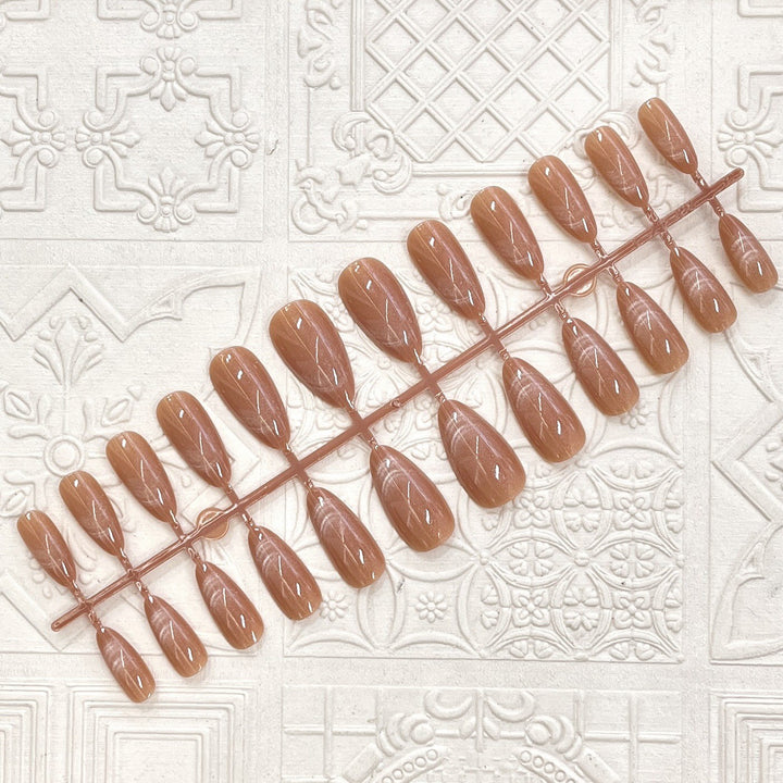 Glossy Elegant Almond-Shaped Press-On Nails Bowlift
