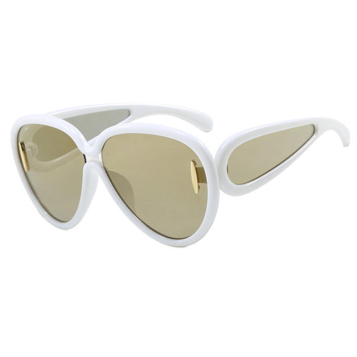 Women extravagant sunglasses in creative design Bowlift