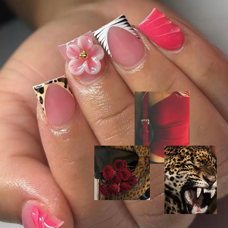 Floral Design Press-On Nail Tips Set Bowlift
