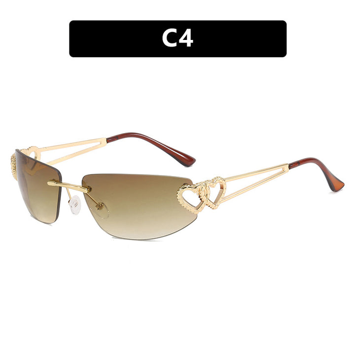 Women's Cat-Eye Sunglasses with Unique Heart Design and Protective UV Filter Bowlift