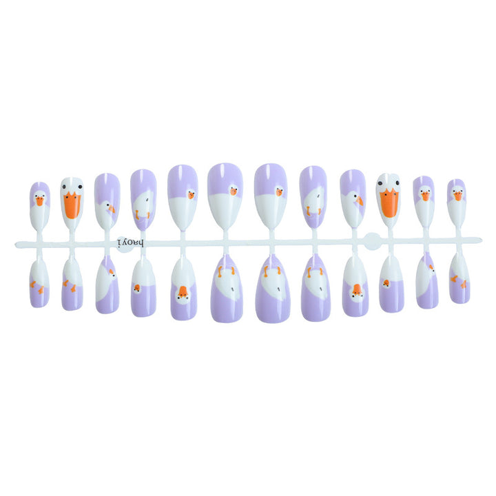 Artistic Cartoon-Themed Press-On Nail Art Set Bowlift