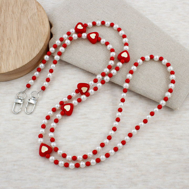 Heart-Embellished Beaded Eyewear Chain Bowlift