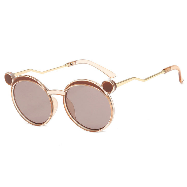 Women Fashion-Round Sunglasses with Innovative Frame and Colored Lenses Bowlift