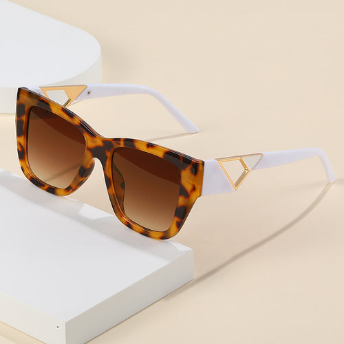 Women's Oversized Sunglasses with Modern Geometric Design and Elegant Metal Accent Bowlift
