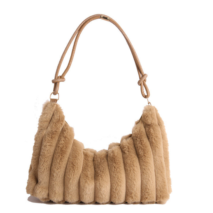 Luxurious Faux Fur Hobo Bag Bowlift