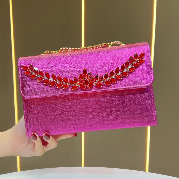 Crystal-Embellished Evening Bag