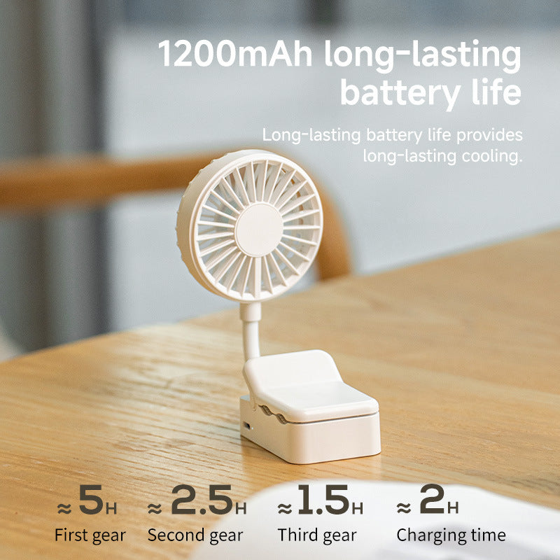 Unisex Portable Battery Fan with Flexible Tilt Angle Bowlift