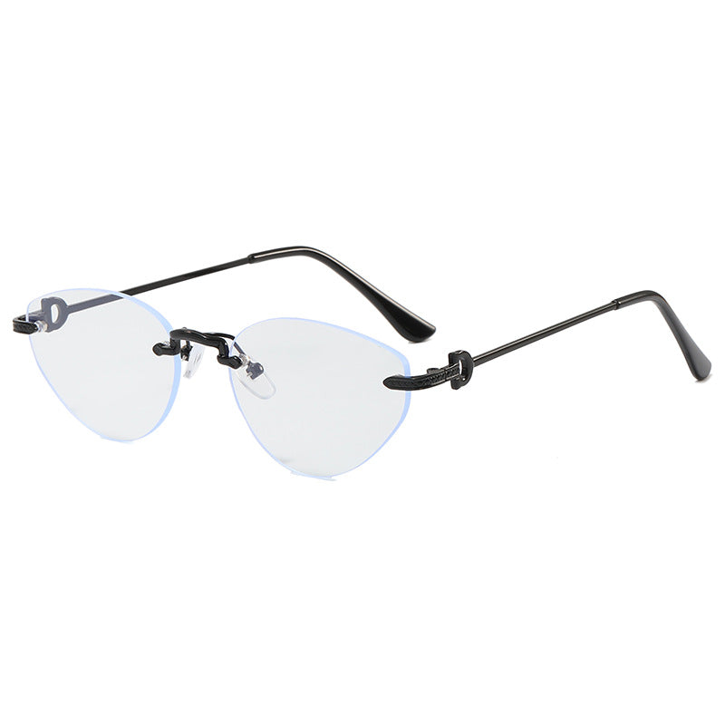 Women Futuristic Half-Frame Sunglasses Bowlift