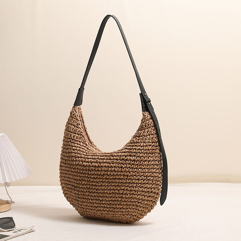 Handmade Hobo Bag Made of Natural Raffia Material Bowlift