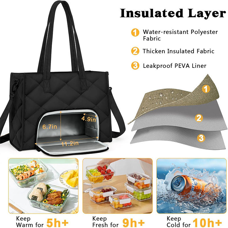 Insulated lunch bag with multiple compartments Bowlift