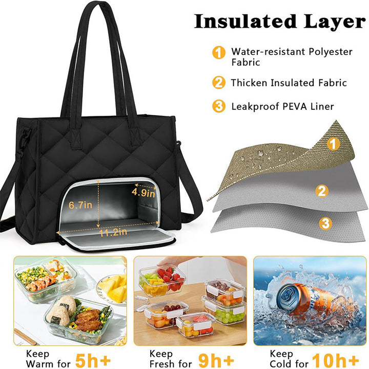Insulated lunch bag with multiple compartments Bowlift
