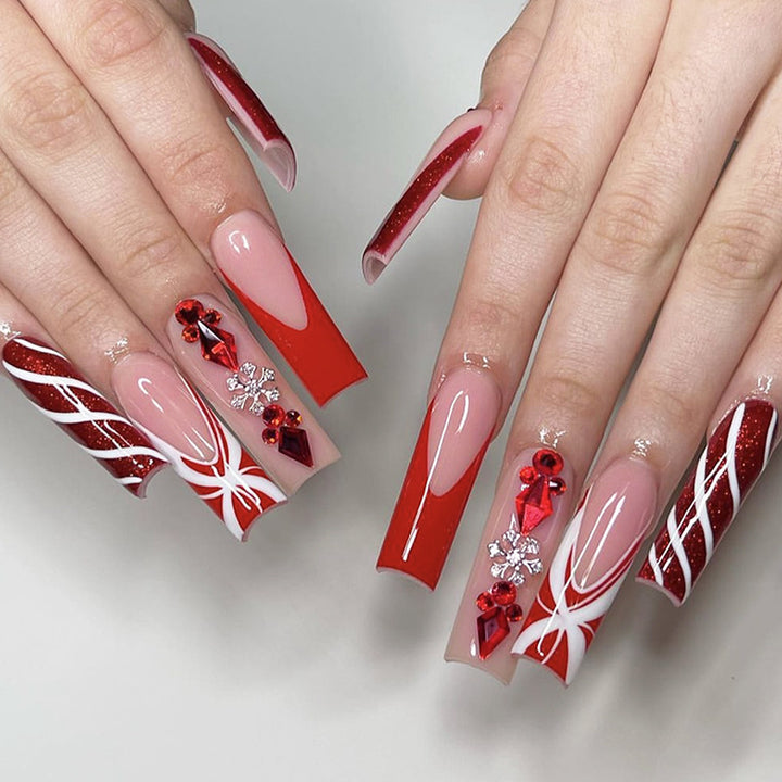 Glamorous Festive Press-On Nail Set Bowlift