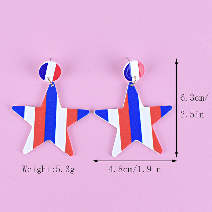 Women's nan triple star dangle glitter resin earrings with hypoallergenic hooks Bowlift