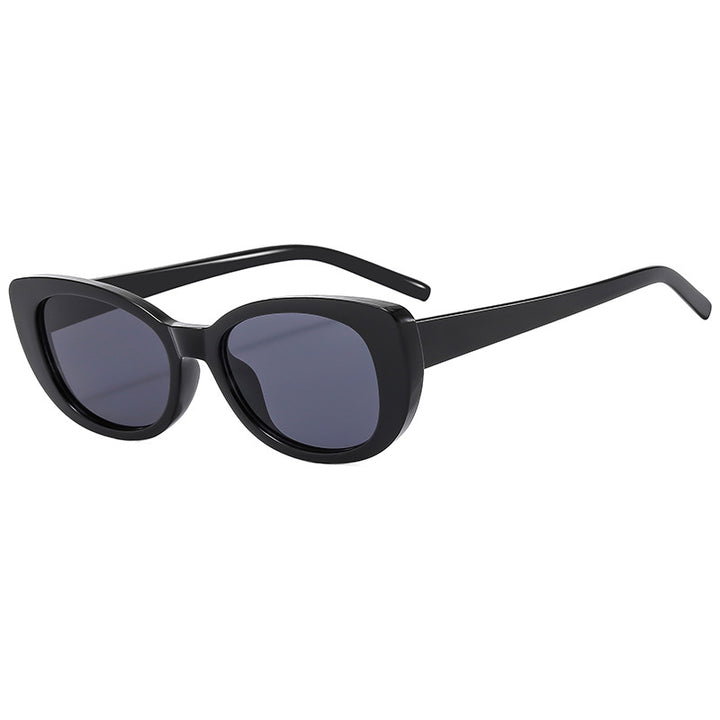 Women's Cat-Eye Sunglasses with High-Gloss Plastic Frame Bowlift