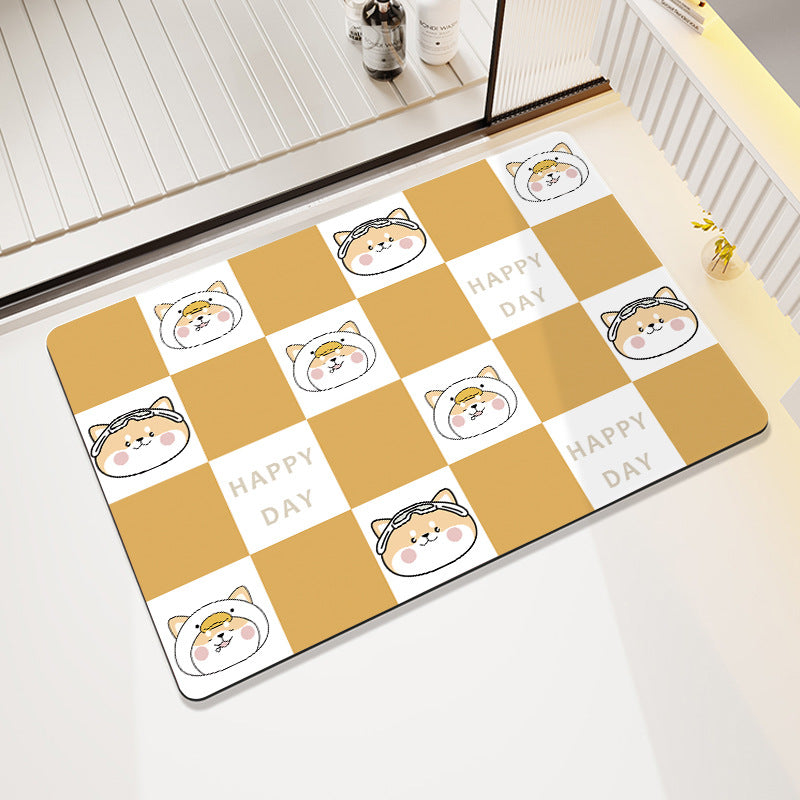 Cute Cartoon Pet-Themed Bath Mat Bowlift