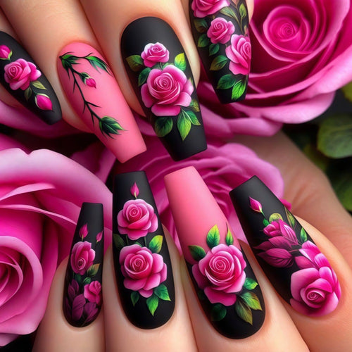 Artistic Rose Nail Tips Bowlift