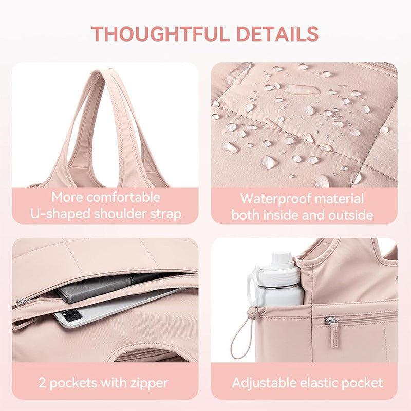 Multifunctional Tote Bag with Removable Cosmetic Bag Bowlift