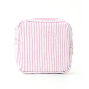 Cosmetic storage bag with fine stripe pattern Bowlift