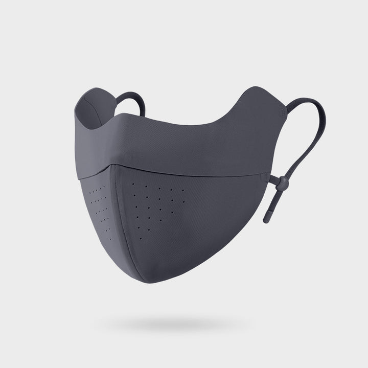 Contoured Multi-Layer Breathable Perforated Reusable Face Mask with Adjustable Toggle Earloops Bowlift