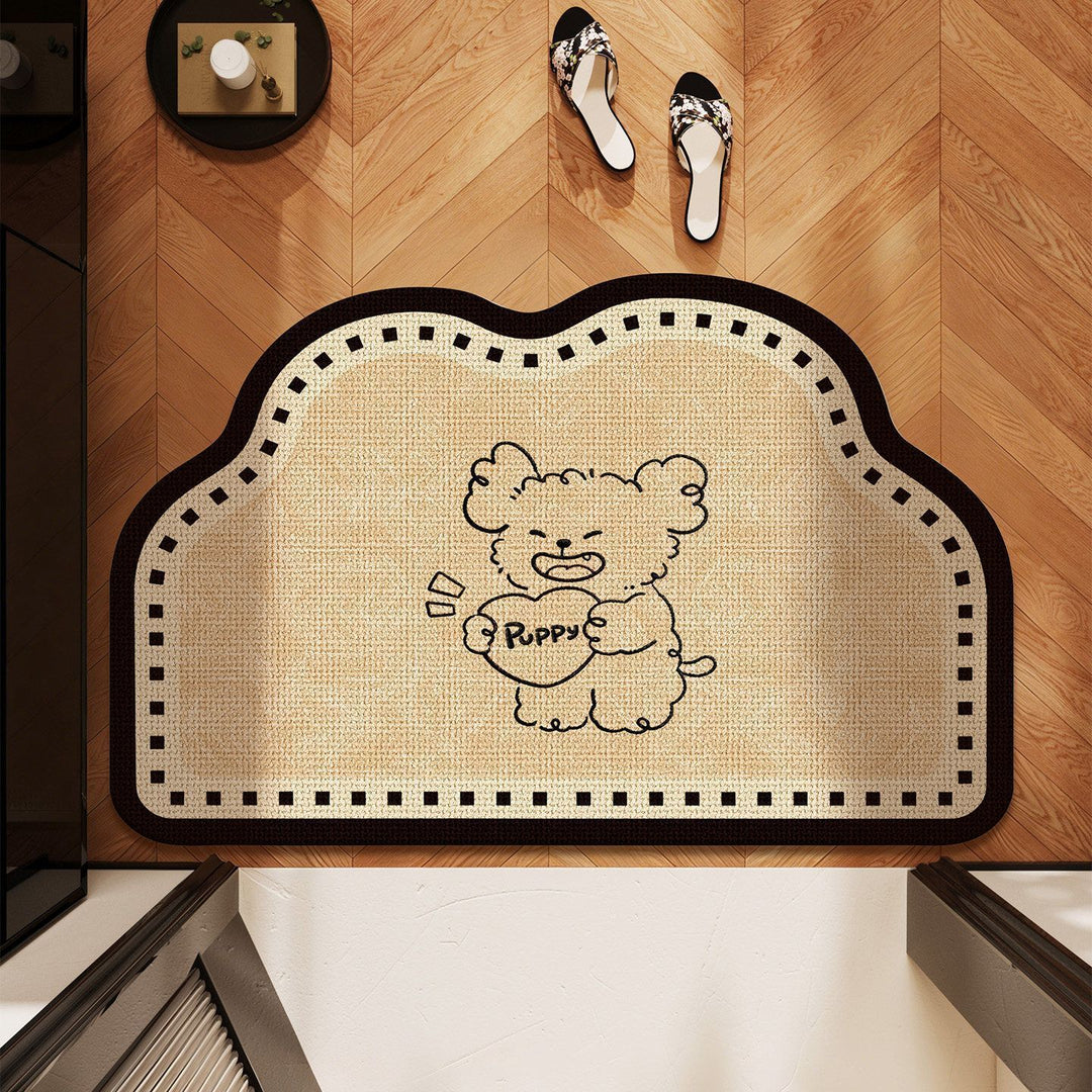 Cartoon-Themed Plush Bath Rug Bowlift