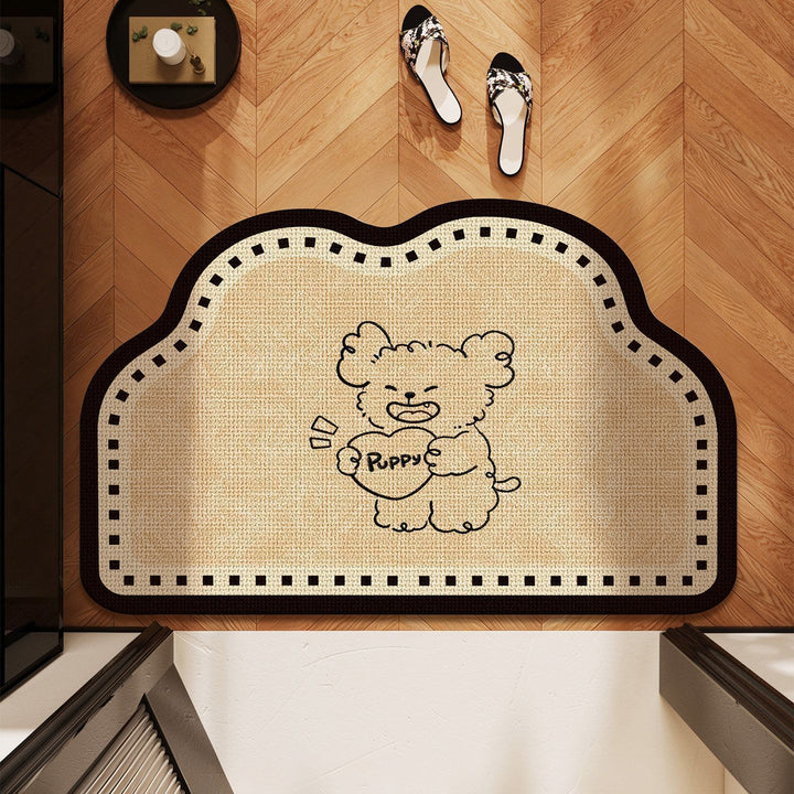 Cartoon-Themed Plush Bath Rug Bowlift