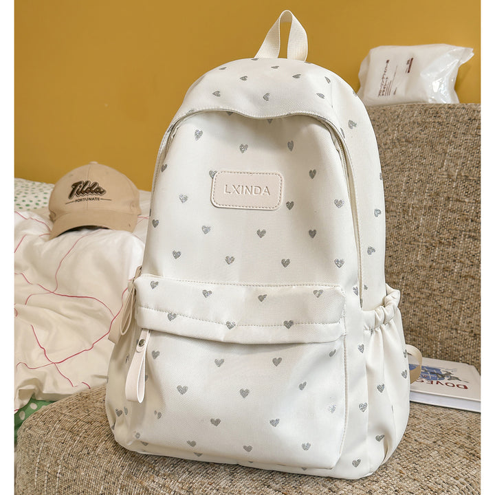 Fun Heart-Print Backpack Bowlift