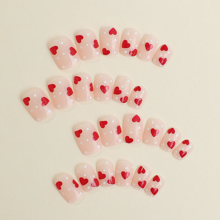 Artistic Heart Embellished Press-On Nails Bowlift