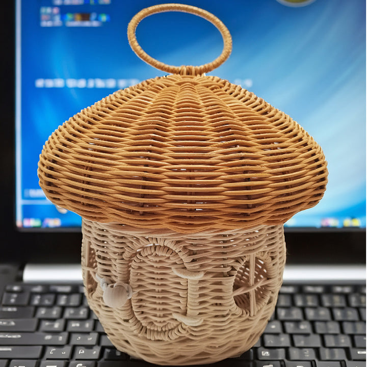 Playful storage basket with mushroom hat design Bowlift
