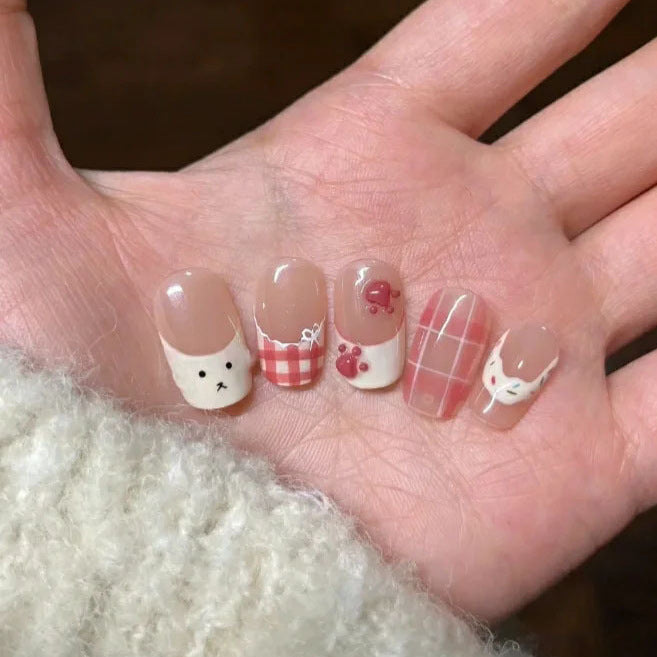 Cute Character-Inspired Press-On Nail Set Bowlift