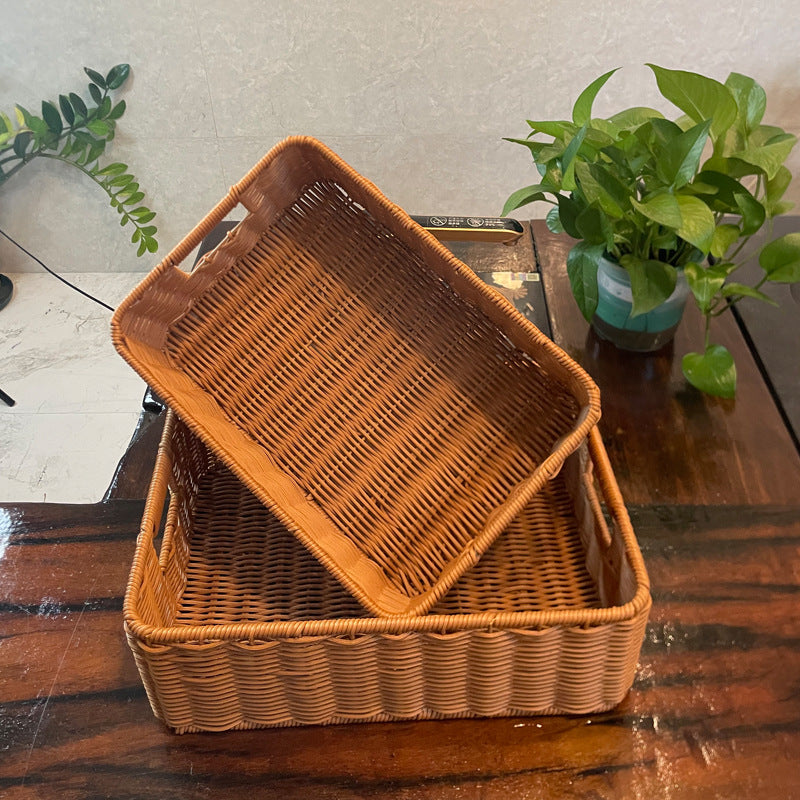 Handcrafted Rectangular Woven Storage Basket Bowlift