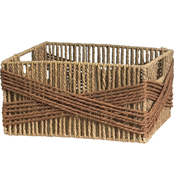 Handcrafted storage basket with decorative weave Bowlift