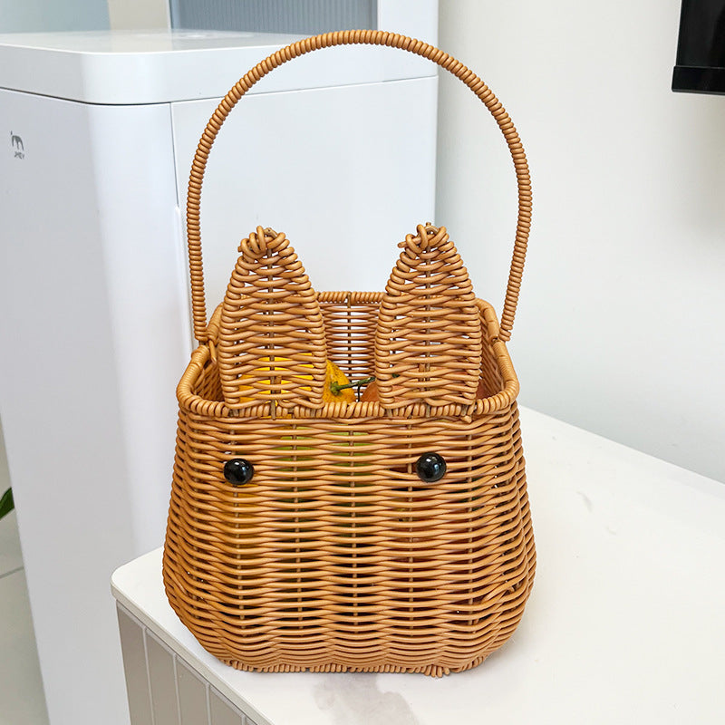 Bunny-Shaped Decorative Woven Storage Basket Bowlift