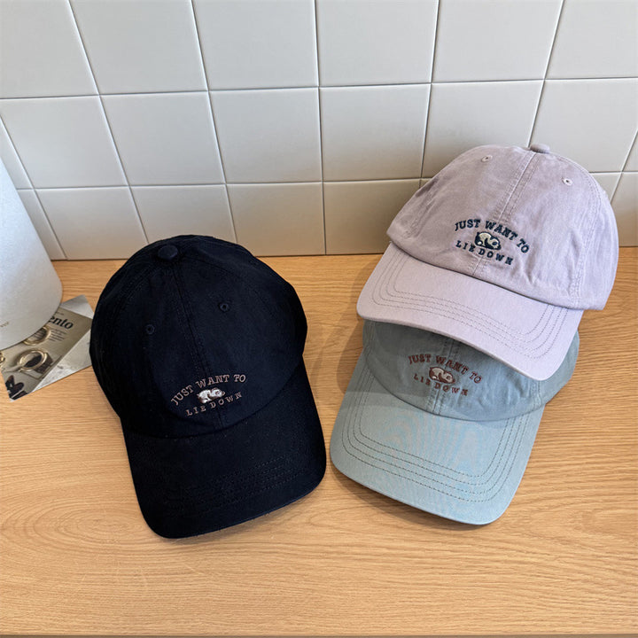 Women's Casual Embroidered Adjustable Baseball Cap Bowlift