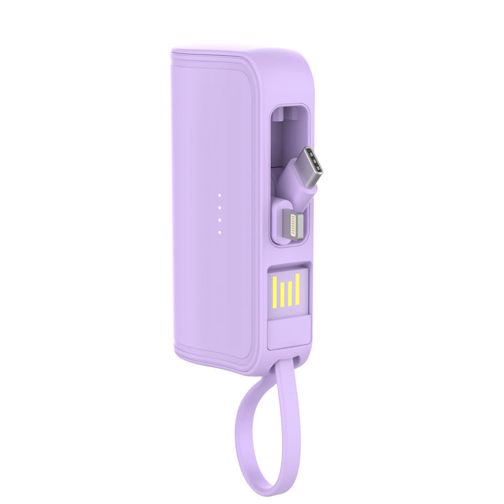Power bank with integrated charging cable and digital display Bowlift